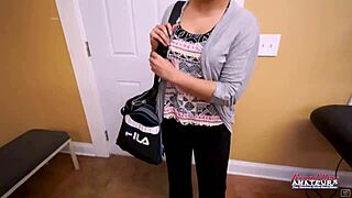 skinny brunette hottie jae scott rides cock in deep positions