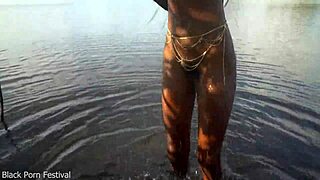 Hot Skinny African Village Girl Walking Naked in Her Village Probably Looking for Some Dick