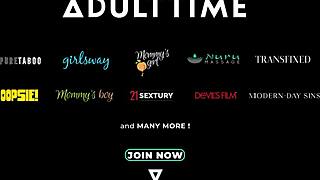 naughty busty teen violet myers rides monster cock in devils film. stepfather watches as she gets rough doggystyle