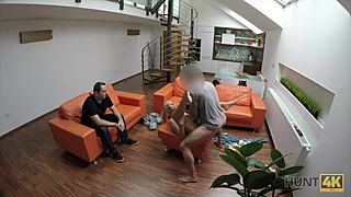 Hunt4k: Dulce Venganza Licks Teen Pussy in Front of Her Boyfriend.