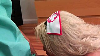 tattooed nurse brooke haven swallows cum after hardcore fuck