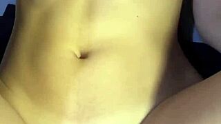 cumming in her belly during dorm sex with roommate, including cowgirl riding and doggystyle positions