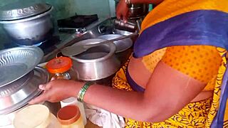 Desi Bhabhi Cooking Homemade Sex in Kitchen with Husband