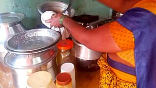 Desi Bhabhi Cooking Homemade Sex in Kitchen with Husband