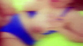 blonde with big tits sucks cock and gets creampie in pussy