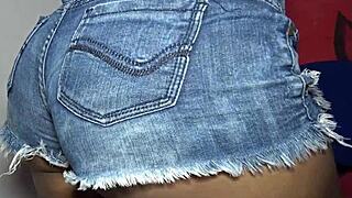 Latina with big ass teasing in suggestive poses.