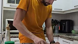 spanish pornstar cooks omelette undresses masturbates cums on food