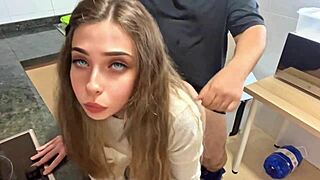 Petite Blonde Cleaner Gets Fucked Hard in Jeans