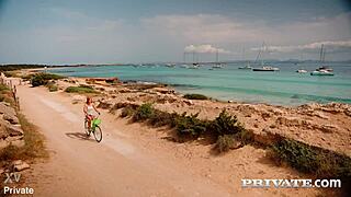 dolly dyson starts with blowjob at the beach then outdoor fucking with riding and squirting