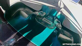 Juicy white booty bounces on big white cock!