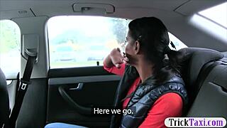 Hot amateur passenger receives intense blowjob and deep screwing from pervert driver in public outdoor setting.