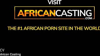 Ebony milf squirts during painal in africancasting.