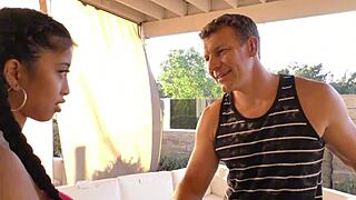 Cute Asian Teen Sucks and Fucks Big Cock 😏