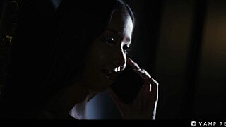 horny vampire lesbian - busty latina babe titsucking redhead during intense gothic sex