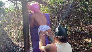 he fucks the blonde's ass again with sex toy!