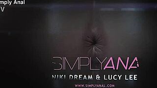 Simplyanal lucy li and nikki dream explore lesbian anal with fingering, gaping, and toys