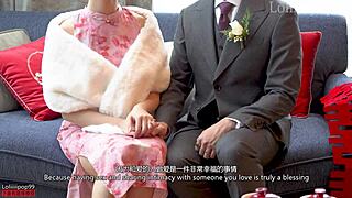 we got married and had our first hot sex as an asian wife, exploring lingerie and stockings in our wedding night