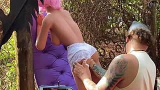 he fucks the blonde's ass again with sex toy!