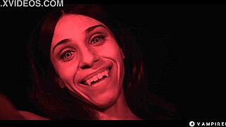 horny vampire lesbian - busty latina babe titsucking redhead during intense gothic sex