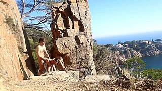 hot couple outdoor sex in the middle of a path amateur