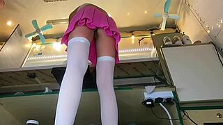 Super Cute Step Daughter Voyeur Hidden Camera Upskirt at Work