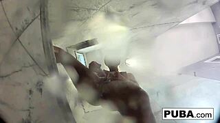 abigail takes a quick shower and shaves