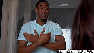 nico luva gives a personal wash service with her mouth on big black cock