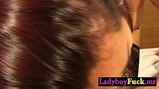 ladyboy with nice boobs sucks big dick and enjoyed hardcore ass fucking