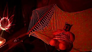 getting frisky in a tent, fingering her wet hole in a hammock, so fun!