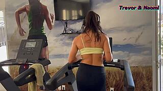 After Training, She Excitedly Fucks the Personal Trainer!