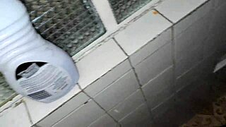 The boss sneaks into the bathroom to fuck his cute employee during a break