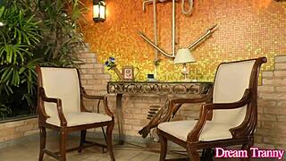 Hot Tranny Amanda Fialho Receives A Good Mechanical Dicking