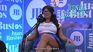 giant titted latina rosxana gutierrez penetrated by fuck machine on juan bustos podcast