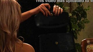 Bound lesbian slave with big ass gets fingered hard while bent over