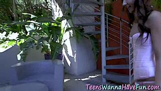 Real Teen 18+ In Lingerie And Stockings Sucking Big Cocks