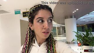 Crazy cumwalk in the mall, then blowjob in the toilet! 😍