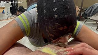 ebony slave puking orange creamsicle milkshake and sloppy rimming