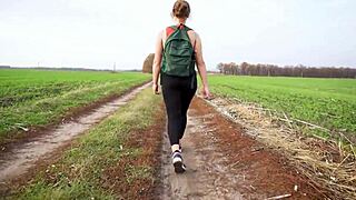 milf teases her tight ass in black leggings during yoga