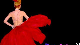 Skinny blonde MILF Miranda shines in her slutty burlesque costume