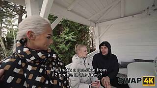 young couple seduces girl for threesome watched by boyfriend