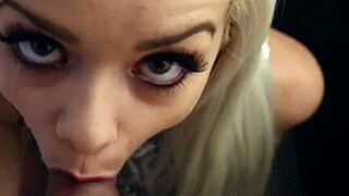 why does this cfnm blonde beg for a huge cock facial on her pretty face