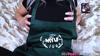 hot busty milf fucks her stepsons dick for a job referral