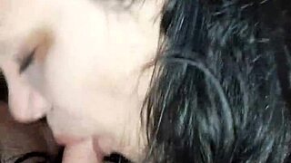 Powerful blowjob with intense cock sucking