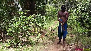 ebony fuck queen turn a blind man to a crying machine after using her pussy to roll down on his cock