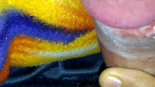 Masturbating in Bed with Handjob on Big Cock