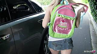 Husband and wife passionately pick up teen for ffm threesome