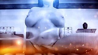 Slutty blonde with small tits gets fucked sideways on the sofa.