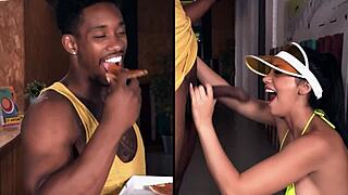 Russian babe Ivi Rein does raunchy anal in the forest with a big dick stud from horny hostel