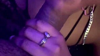 Ebony girl gets intense facial cumshot from big black cock!