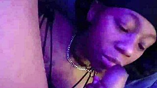 Ebony girl gets intense facial cumshot from big black cock!